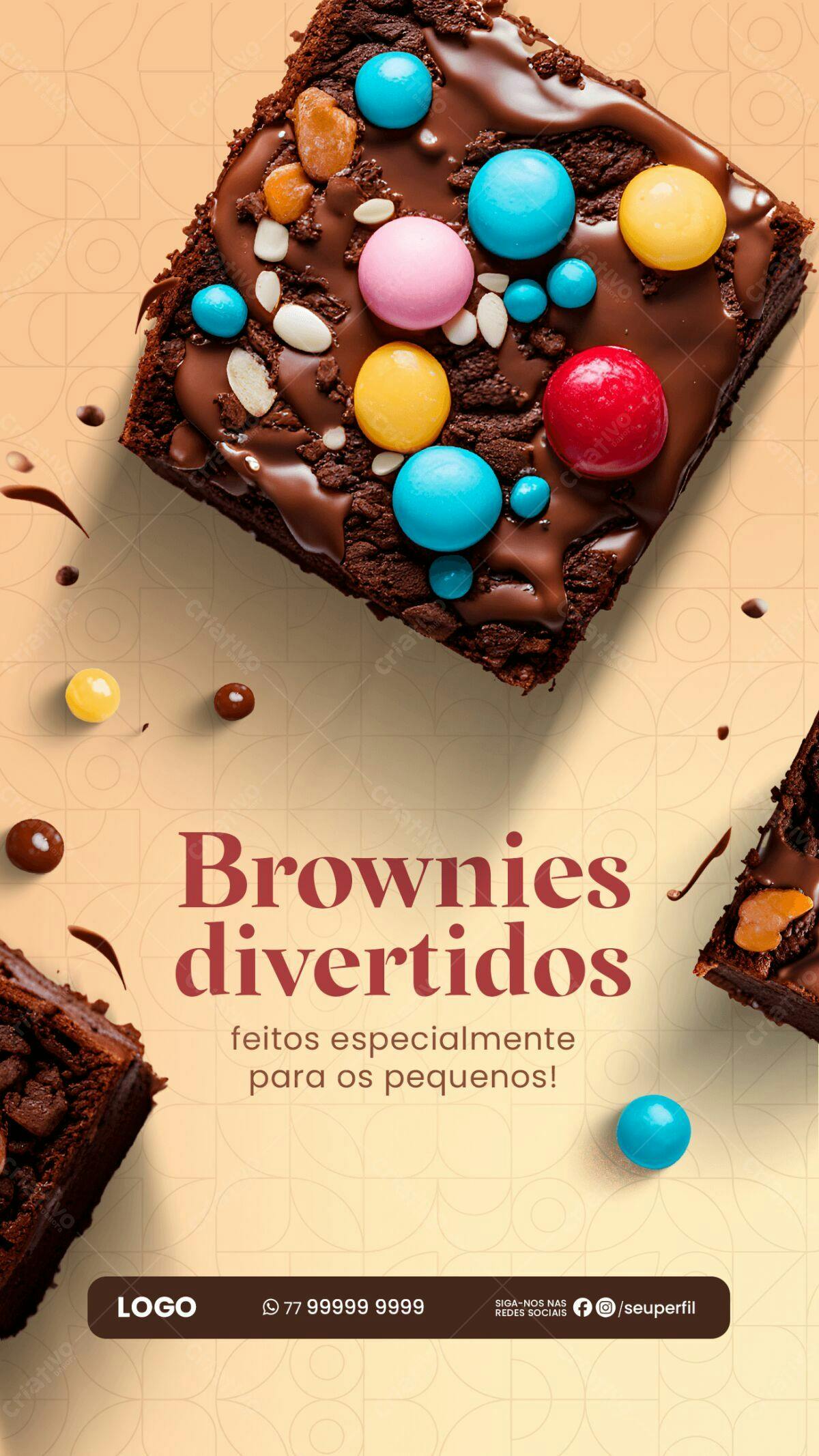 Flyer para Brownie Infantil PSD Editável