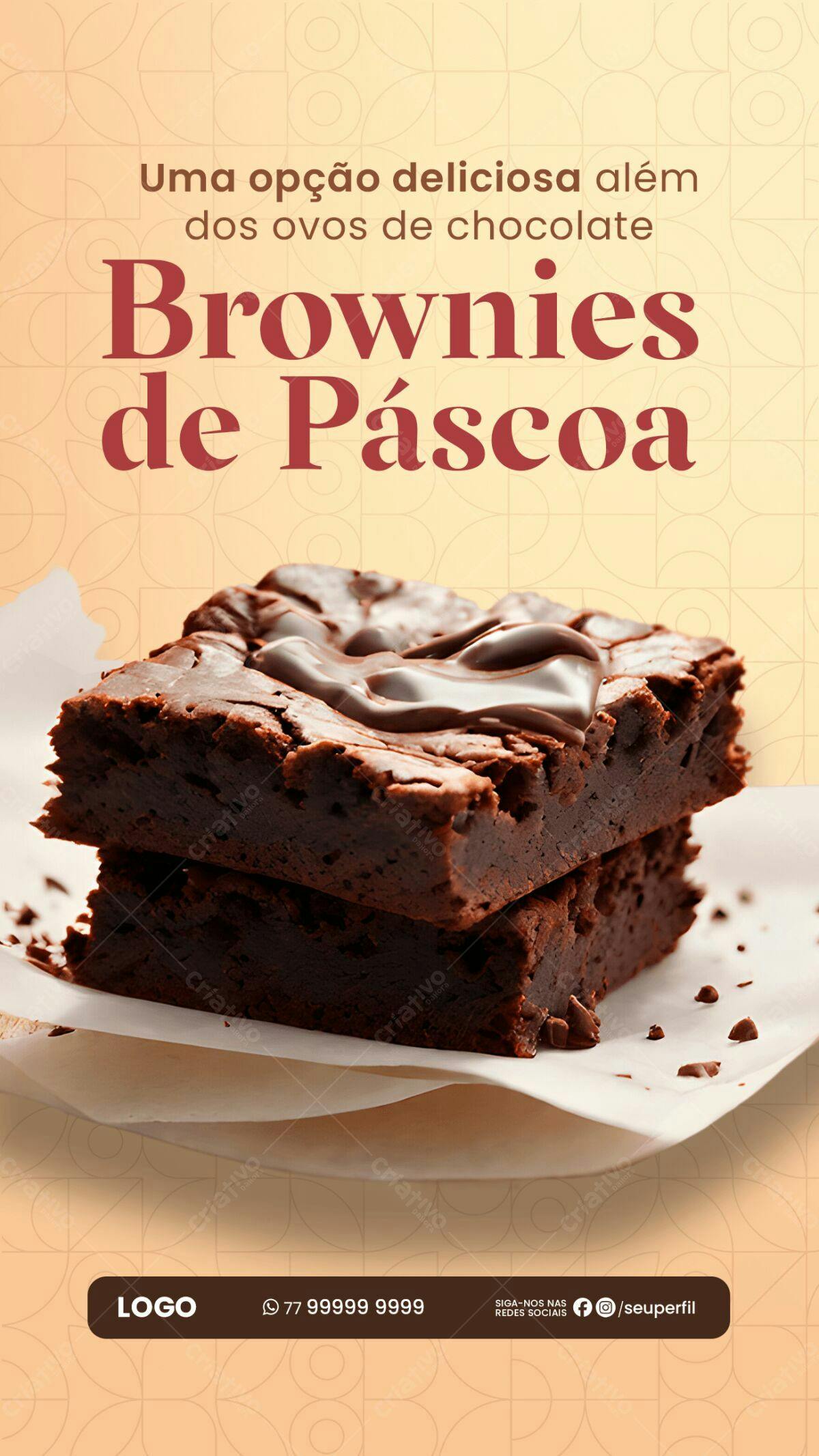 Flyer para Páscoa com Brownies PSD Editável