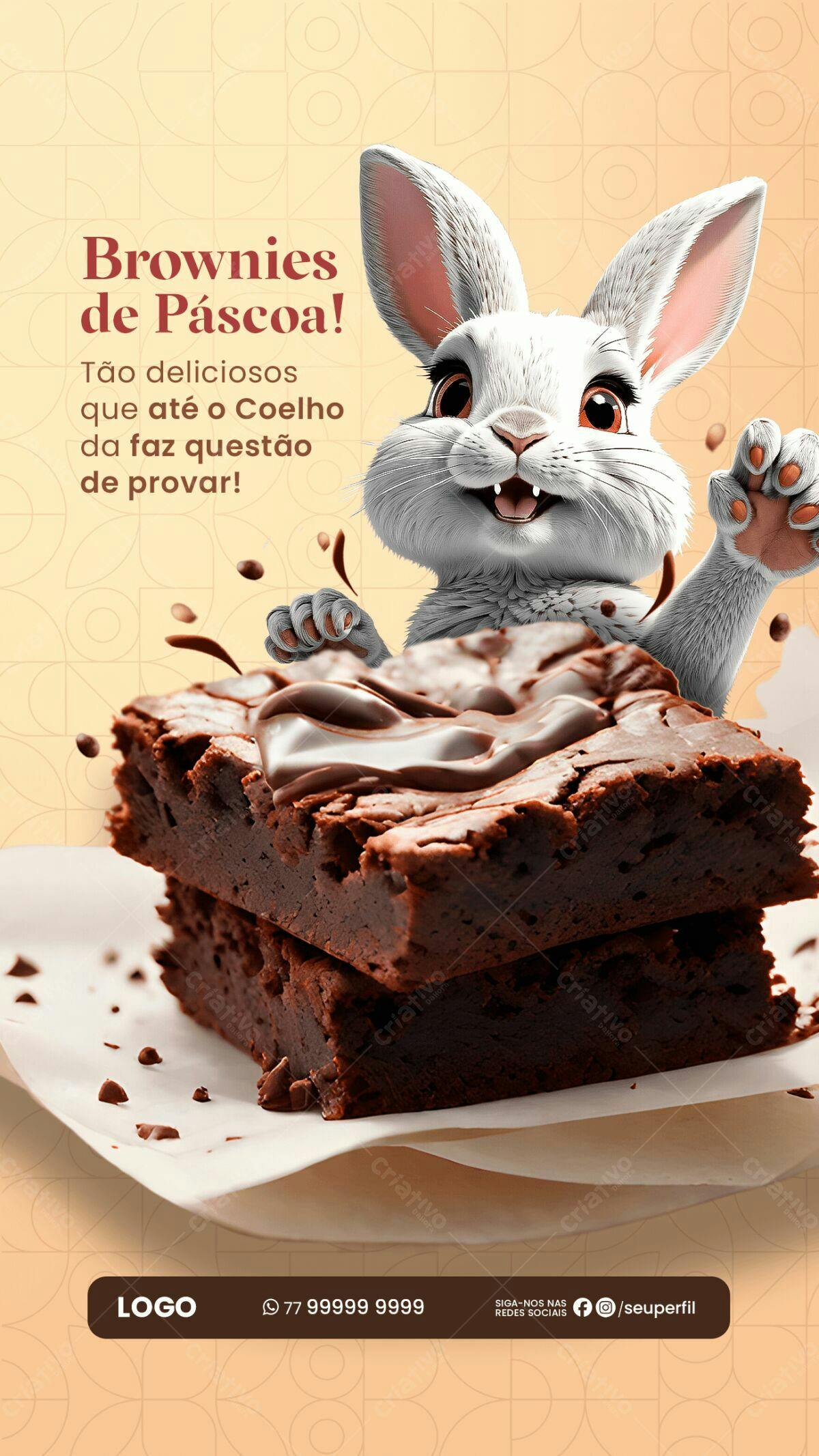 Flyer Páscoa Brownies PSD Editável