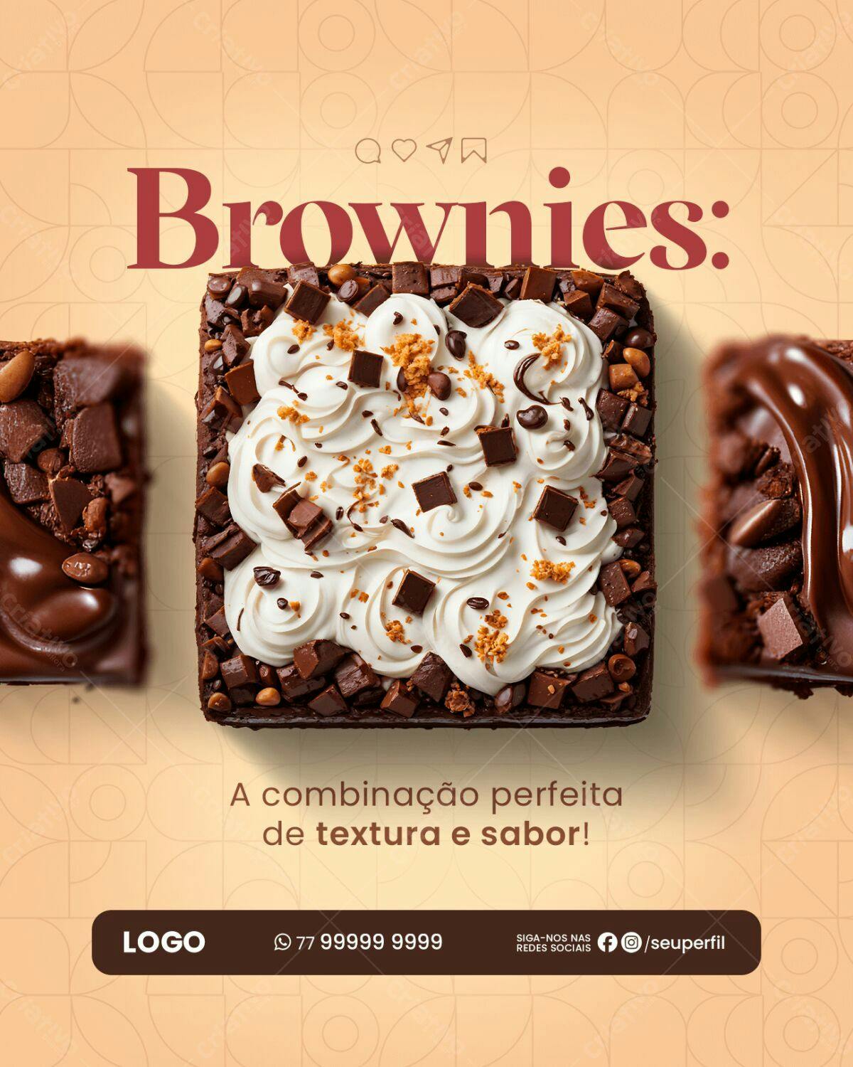 Postagem Instagram Brownie PSD Editável