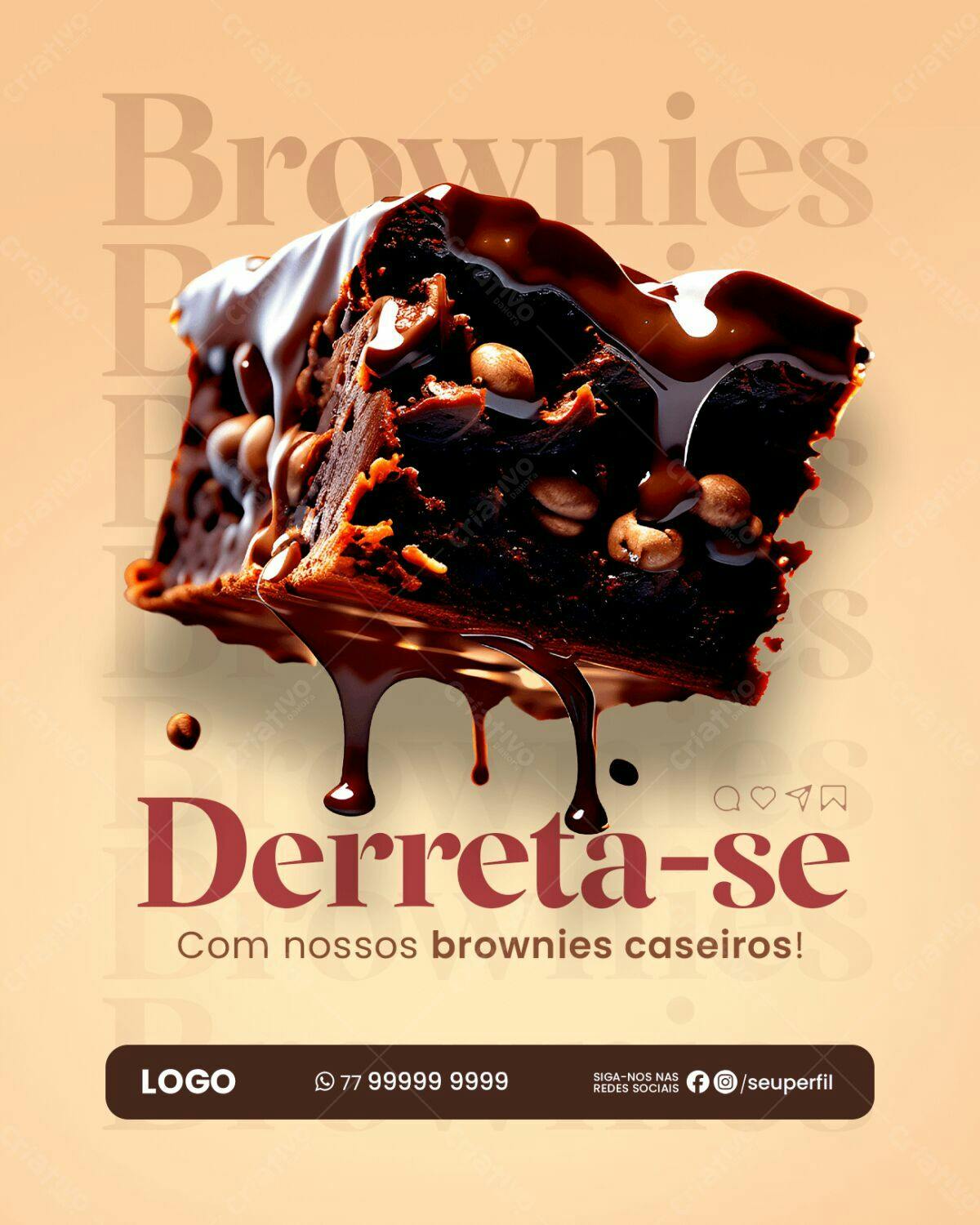 Postagem Instagram Brownie PSD Editável