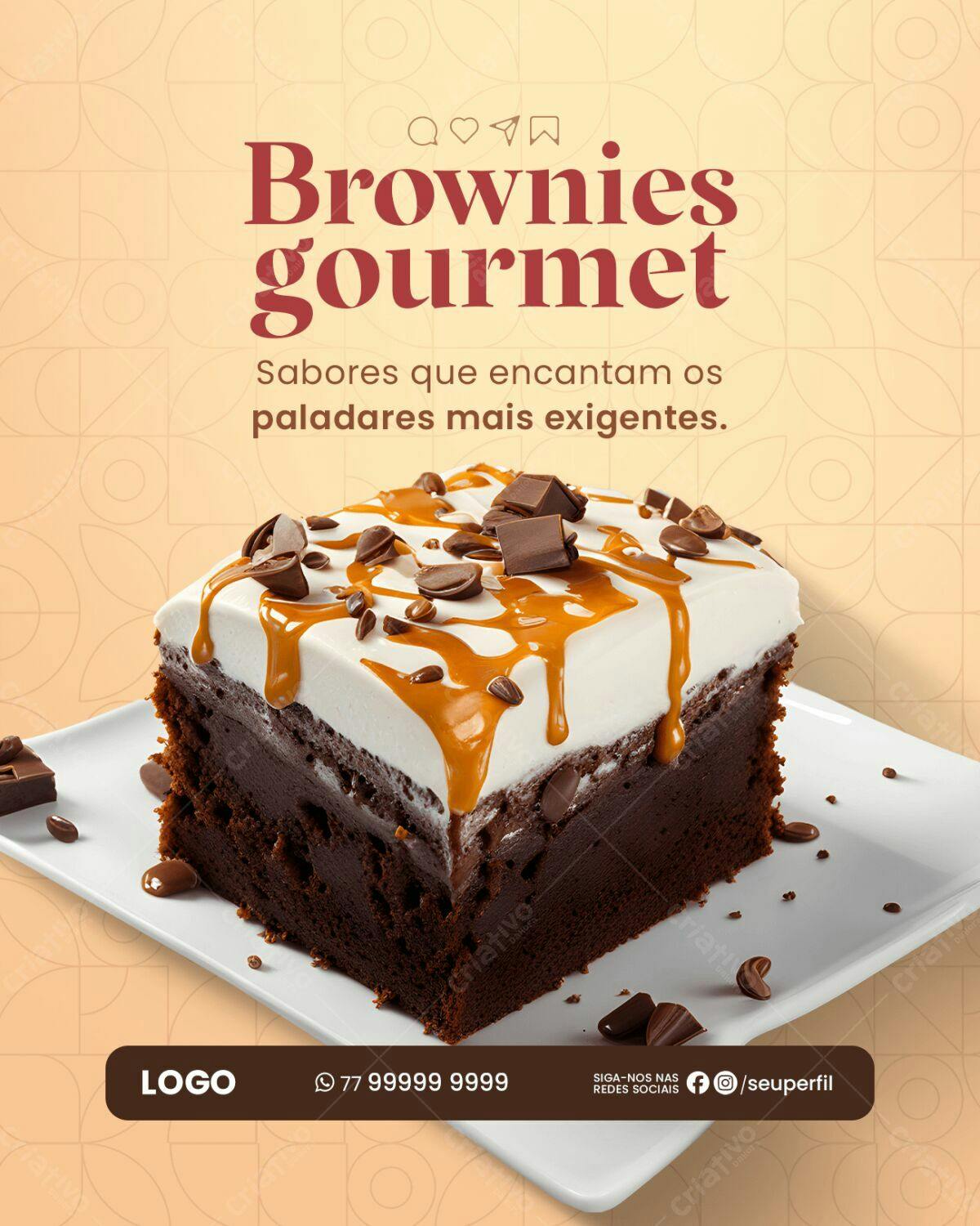 Postagem Instagram Brownie Gourmet PSD Editável