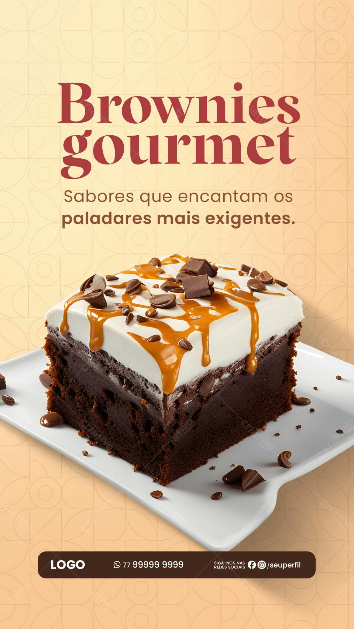 Flyer para Brownie Gourmet PSD Editável
