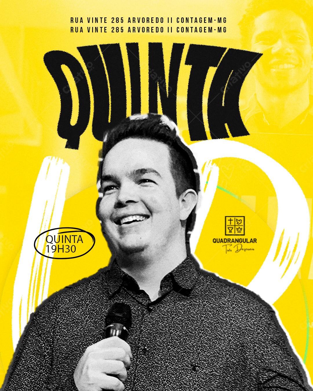 Flyer Evento Religioso Quinta 19h30 PSD Editável