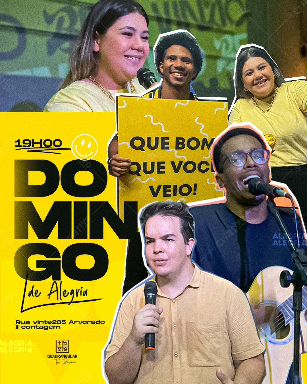 Flyer Domingo de Alegria PSD Editável