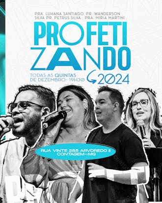 Flyer psd profetizando gospel