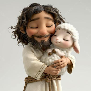 Designerdamissao pixar 3d style clipart of jesus holding a fluf ff 452622 e 459 4562 b 78a 1dde 925f 3545