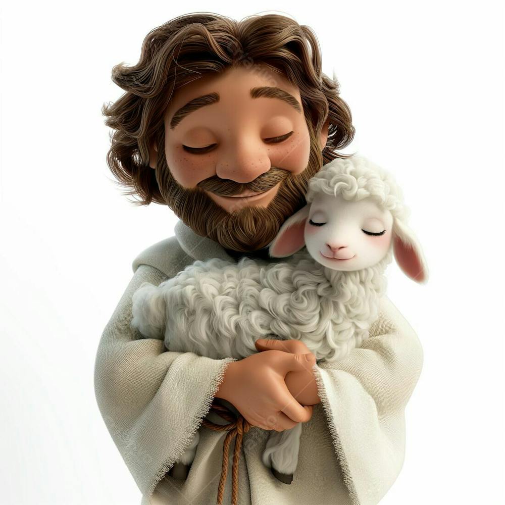 Designerdamissao Pixar 3D Style Clipart Of Jesus Holding A Fluf C 2Ae 32Bd 675D 403C 8126 8F 65157Ef 789