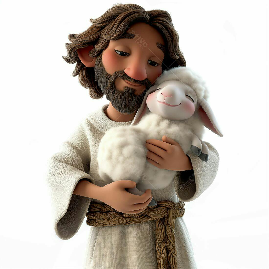 Jesus e Cordeiro desenho animado