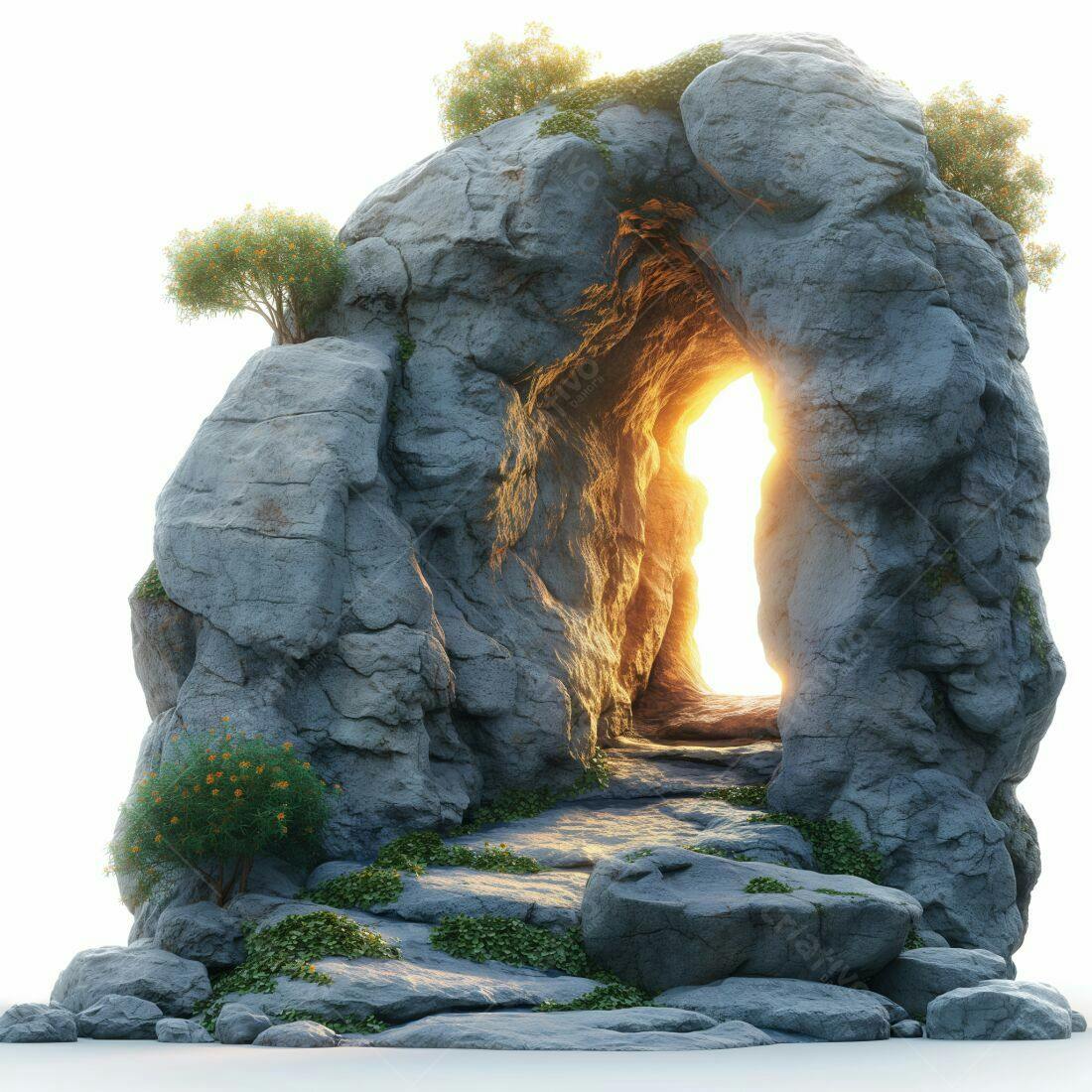 Arco de pedra com luz solar
