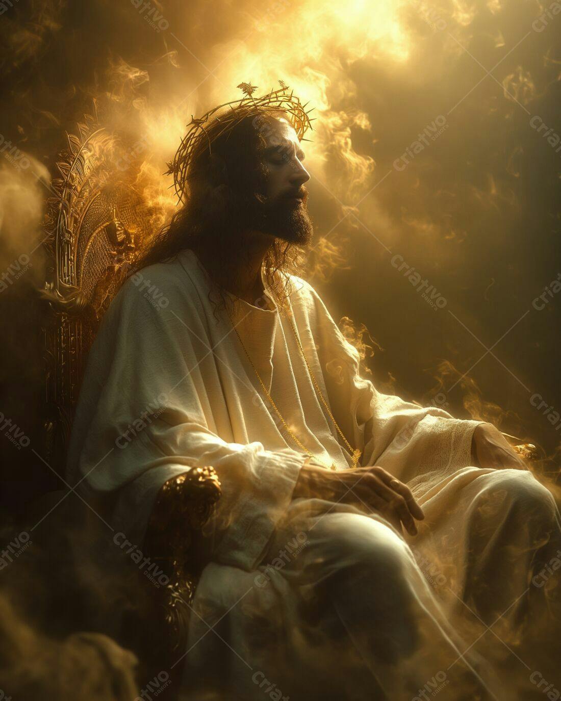 Jesus Cristo entronizado coroa de espinhos