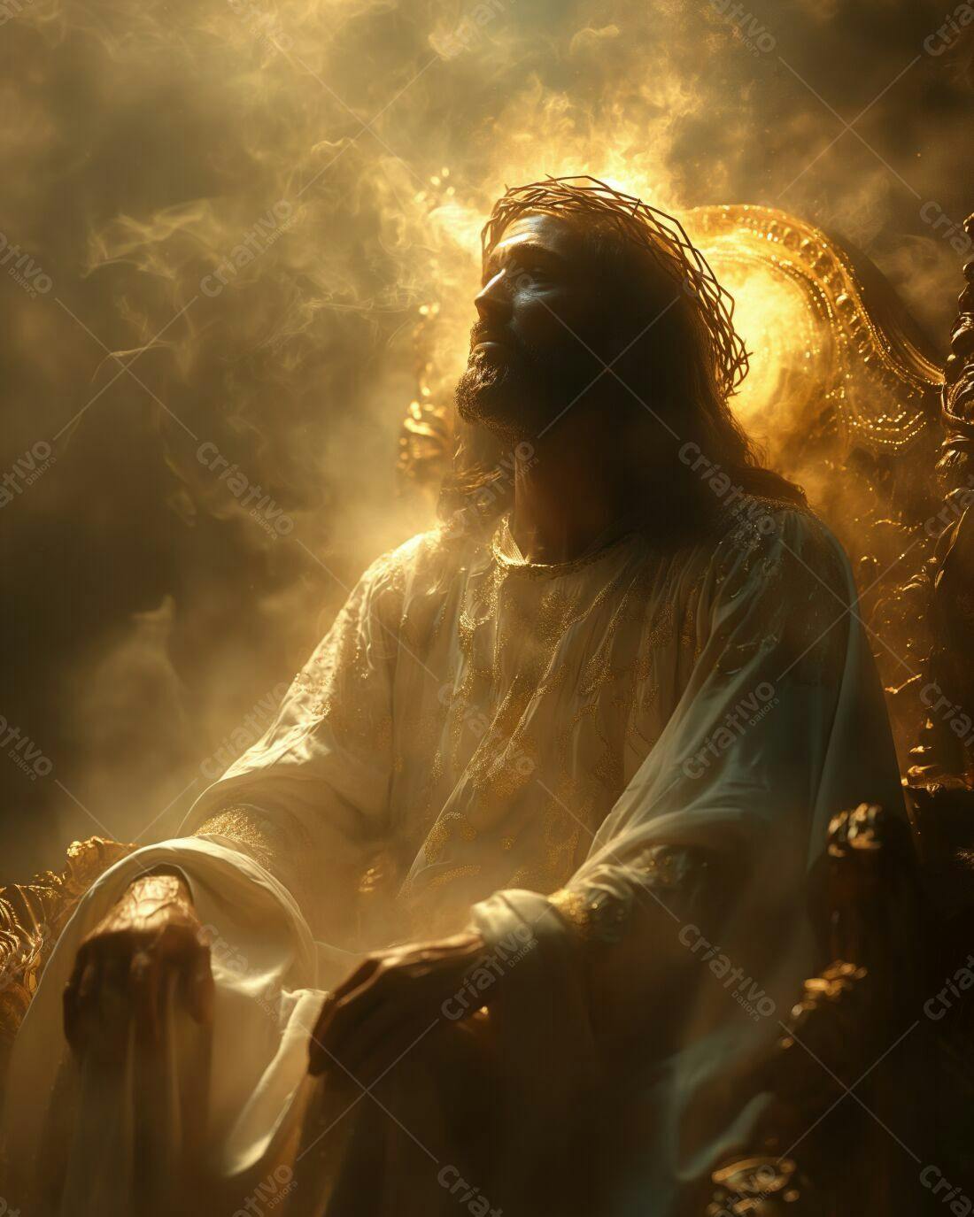 Jesus Cristo em trono dourado