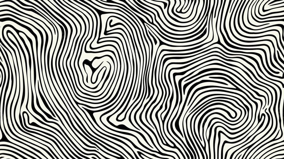Padrão abstrato linhas curvas preto e branco