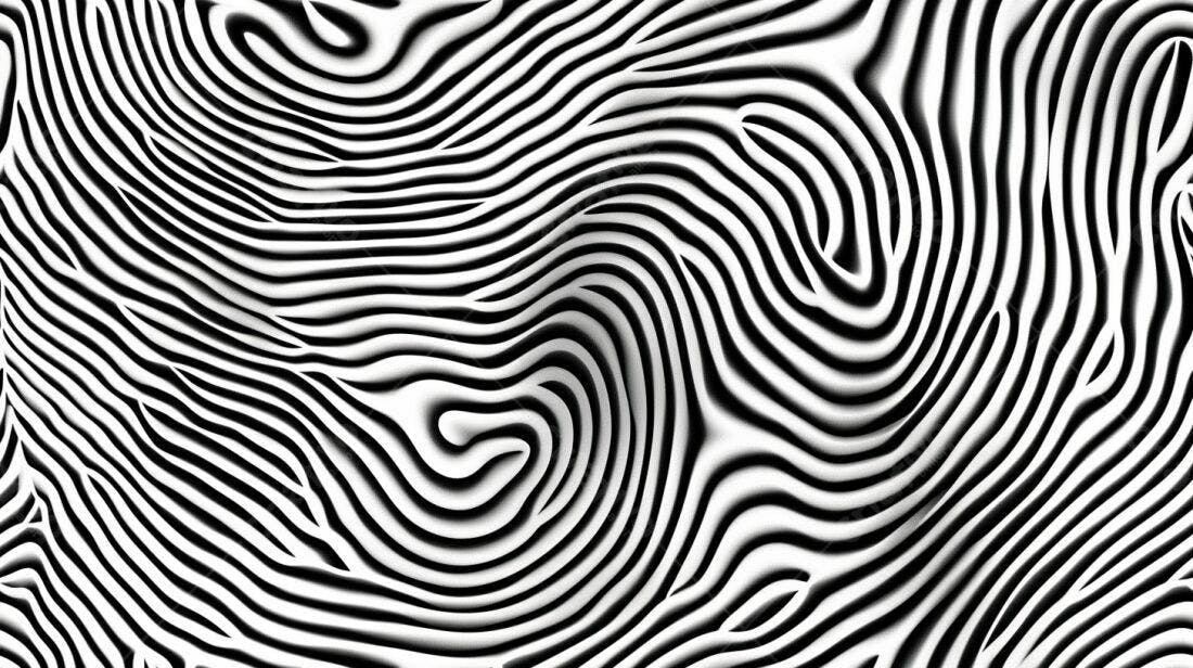 Padrão abstrato preto e branco ondulante