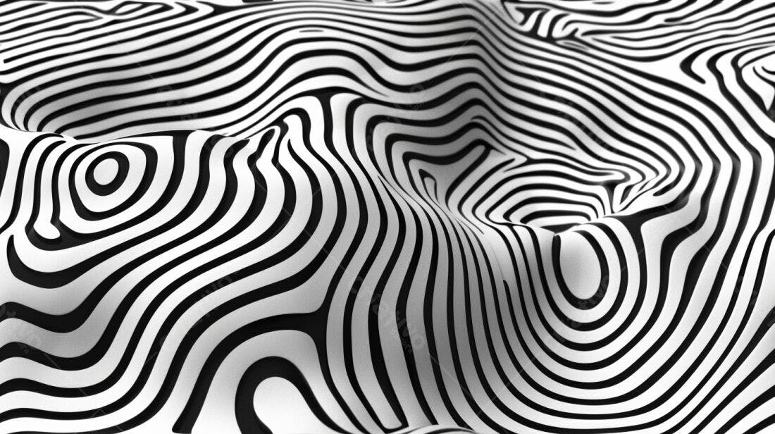 Padrão abstrato preto e branco ondulado