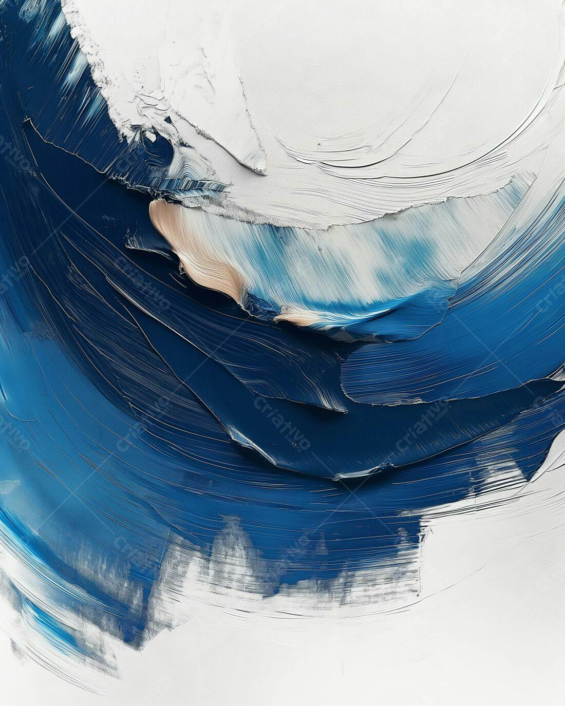 Abstração em tons de azul e branco