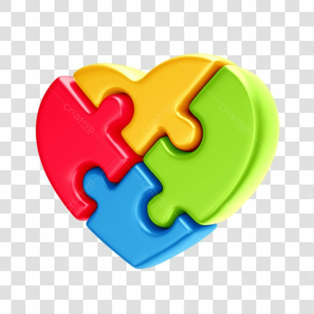 Ícone Puzzle Coração PNG com fundo transparente
