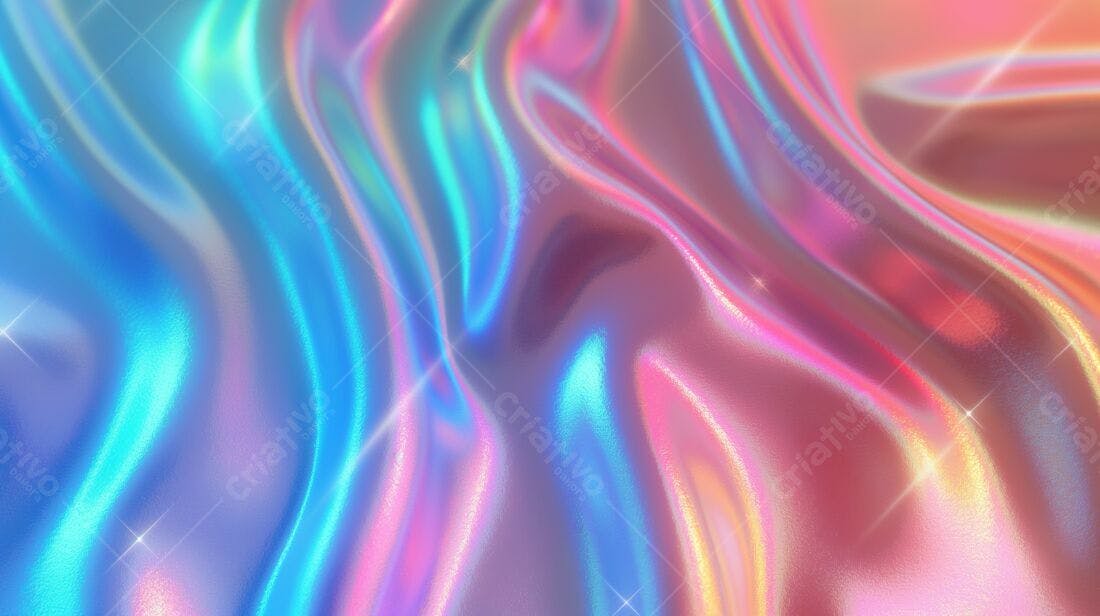 Tecido iridescente com tons pastel