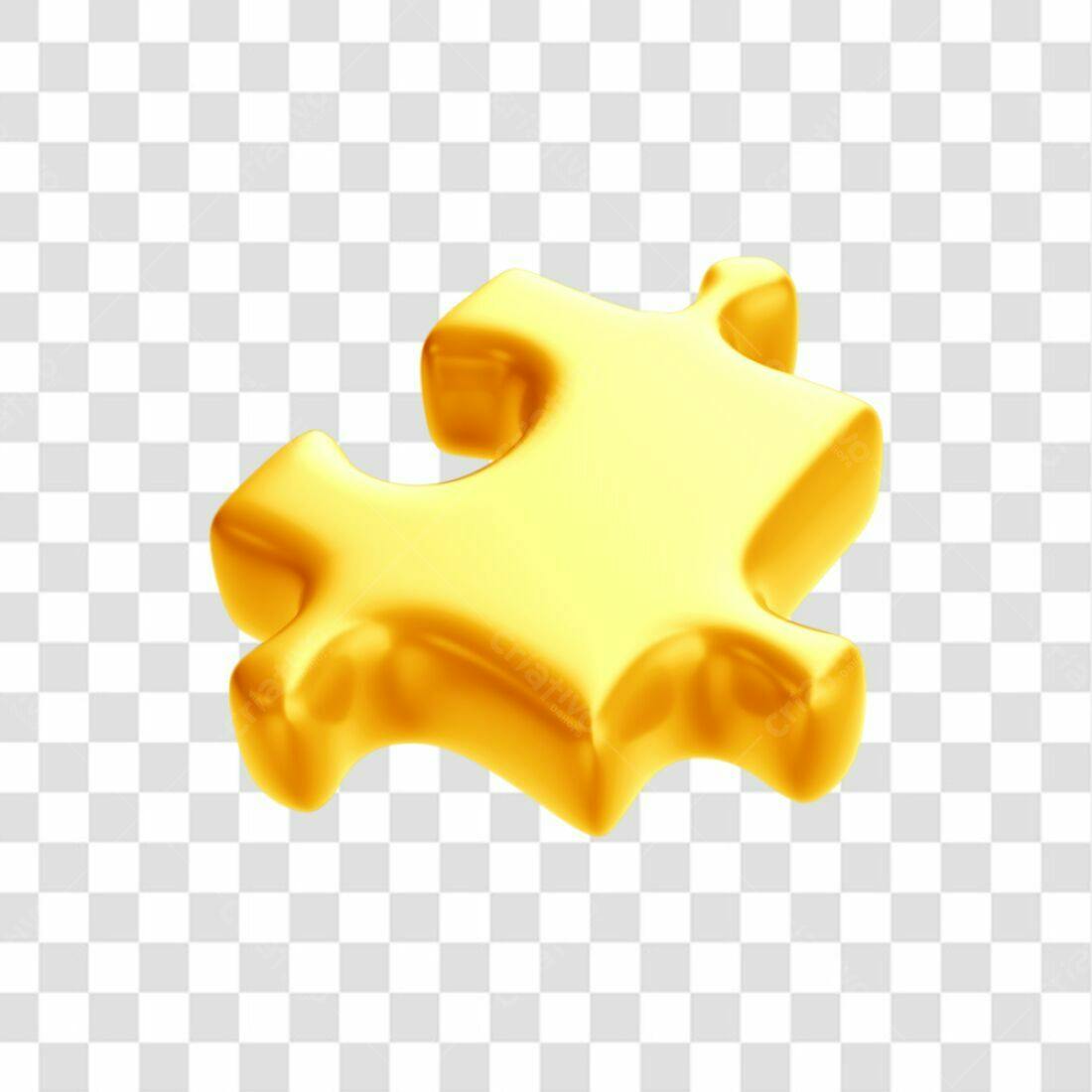 Ícone Peça de Quebra Cabeça Ouro PNG com fundo transparente
