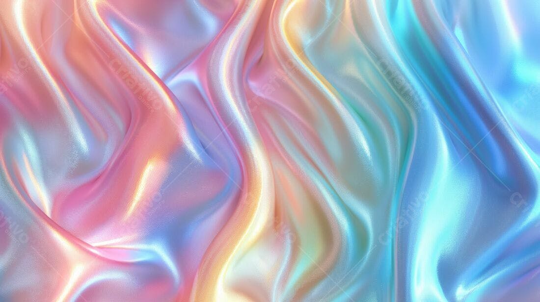 Tecido Seda Iridescent Pastel
