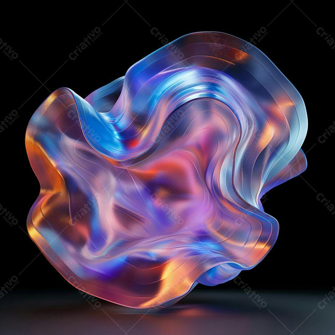 Forma fluida abstrata cores vibrantes