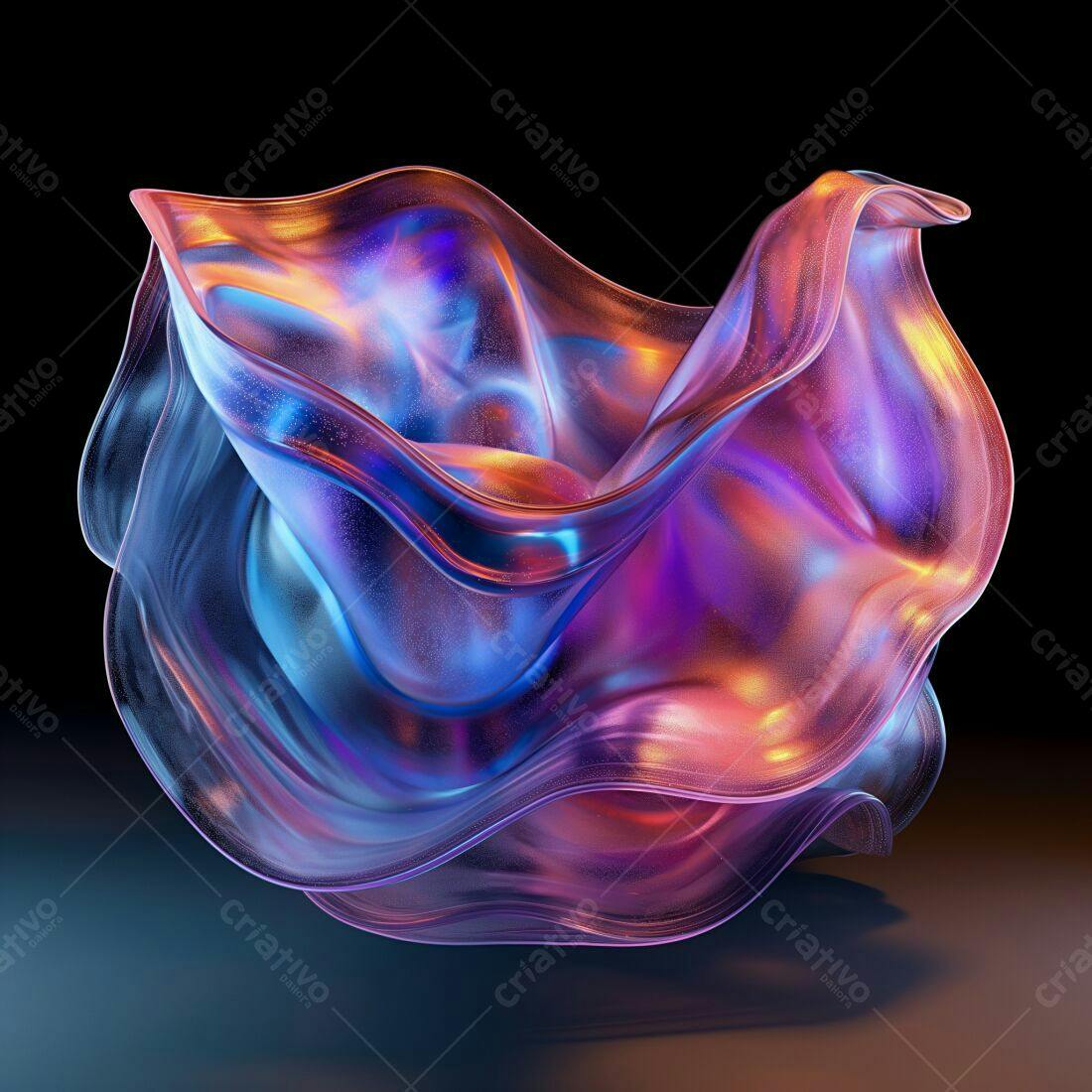 Fluxo de cores vibrantes em abstração 3D
