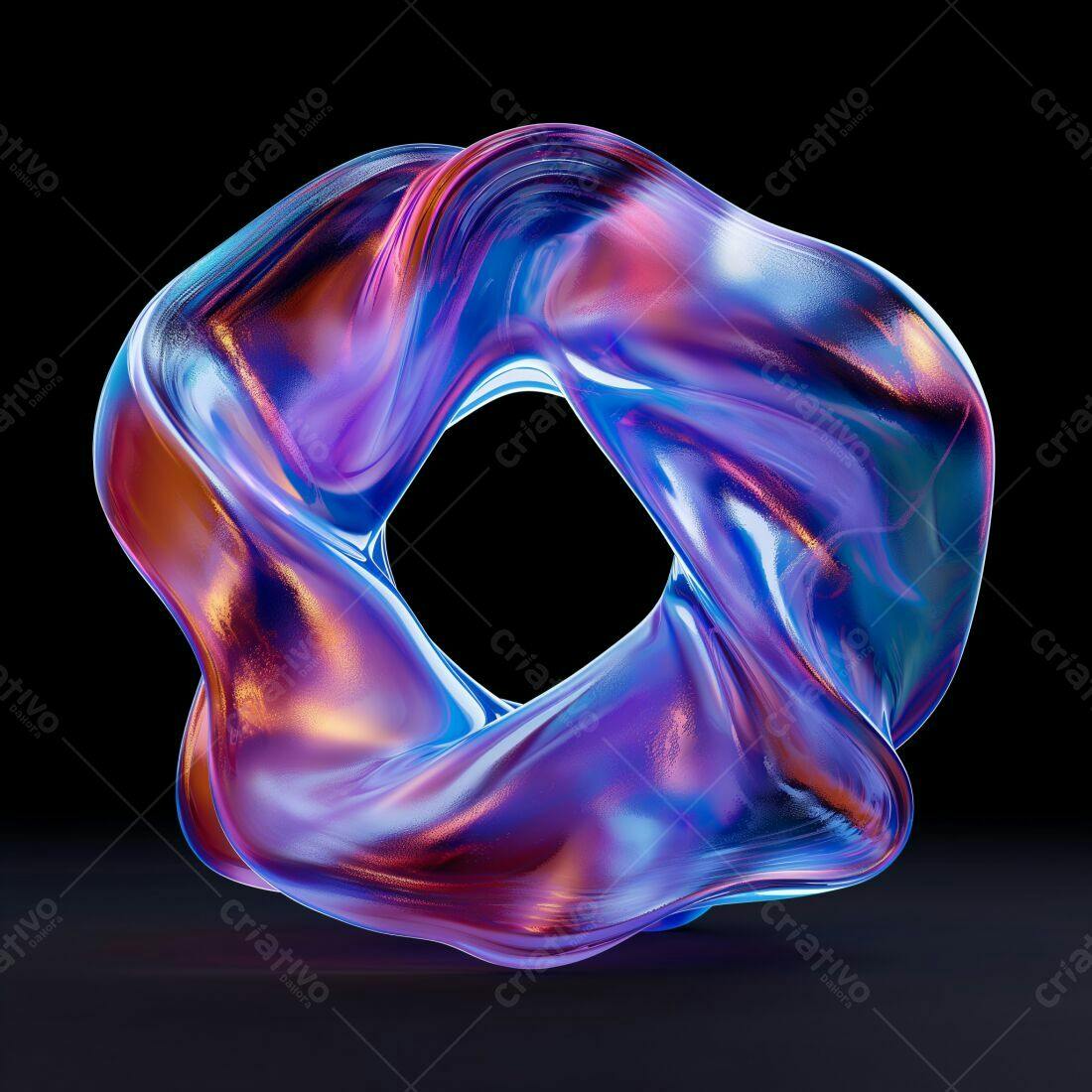 Forma Fluida Abstrata Azul e Roxa