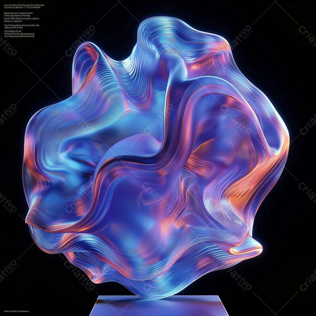Fluxo de Cores Azul e Laranja Abstrato