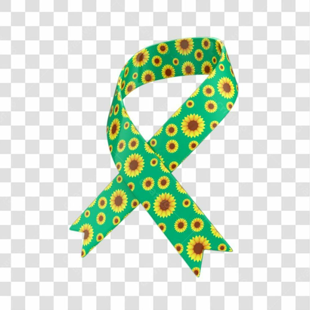 Asset Fita Laço Verde Com Girassóis Campanha Abril Azul Autismo Com Fundo Transparente (6)