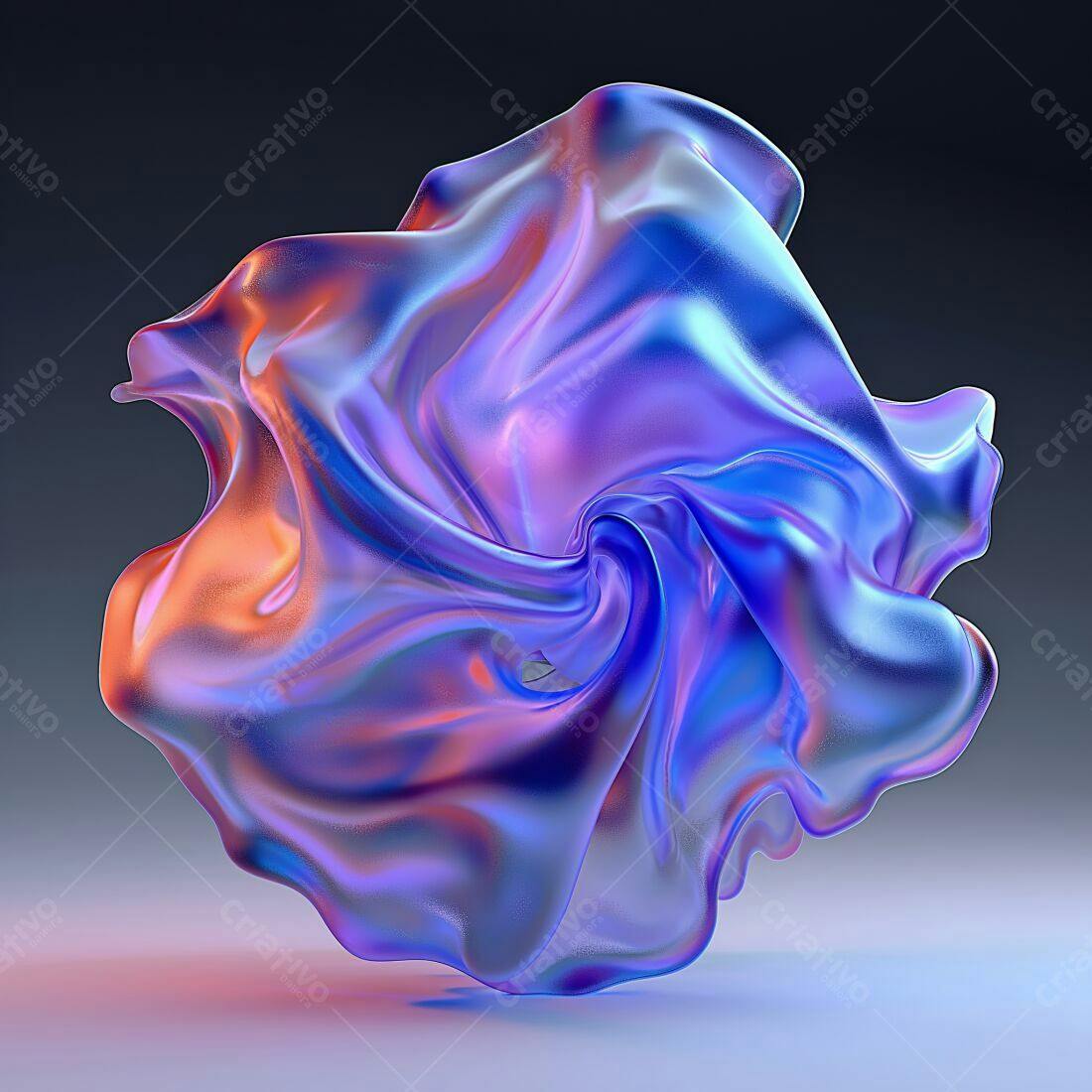 Fluxo metálico abstrato cores vibrantes