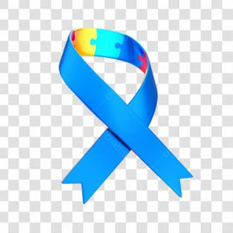 Asset fita laço quebra cabeça colorido campanha abril azul autismo com fundo transparente