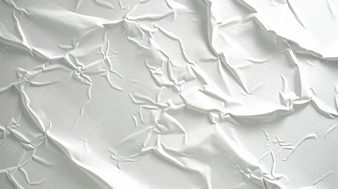 Textura papel amassado branco para fundo
