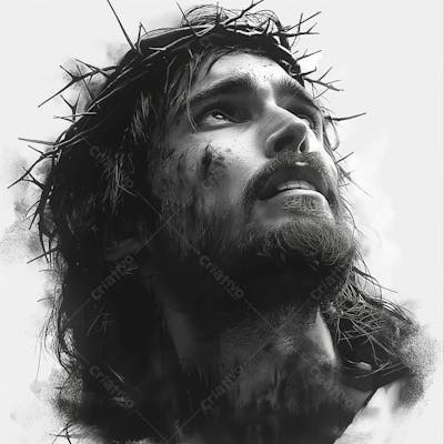 Jesus Christ Black White (4)