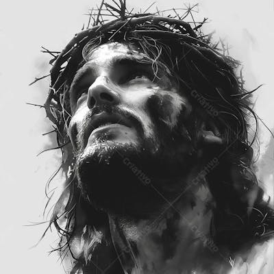 Jesus Christ Black White (5)