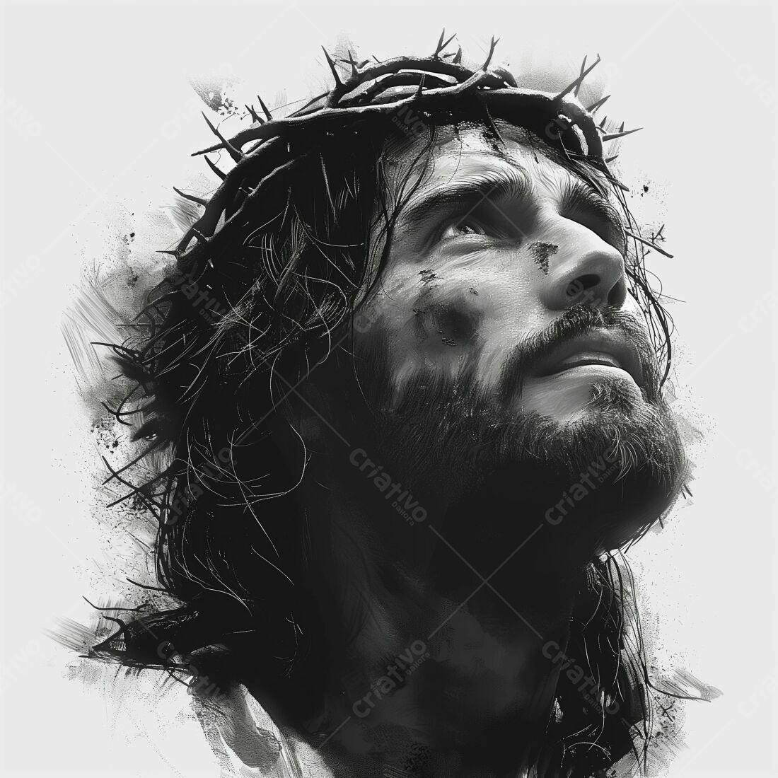 Jesus Cristo coroa de espinhos pintura