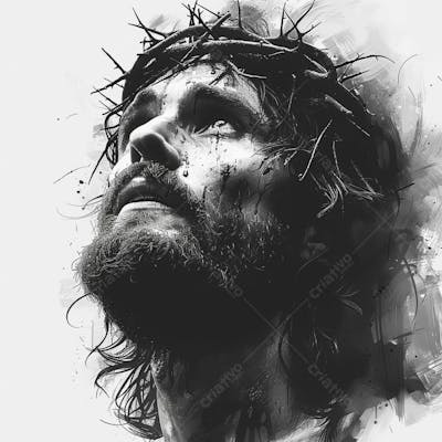 Jesus Christ Black White (12)