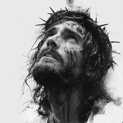 Jesus Christ Black White (14)