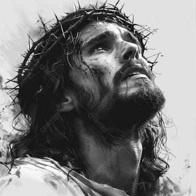 Jesus Christ Black White (19)