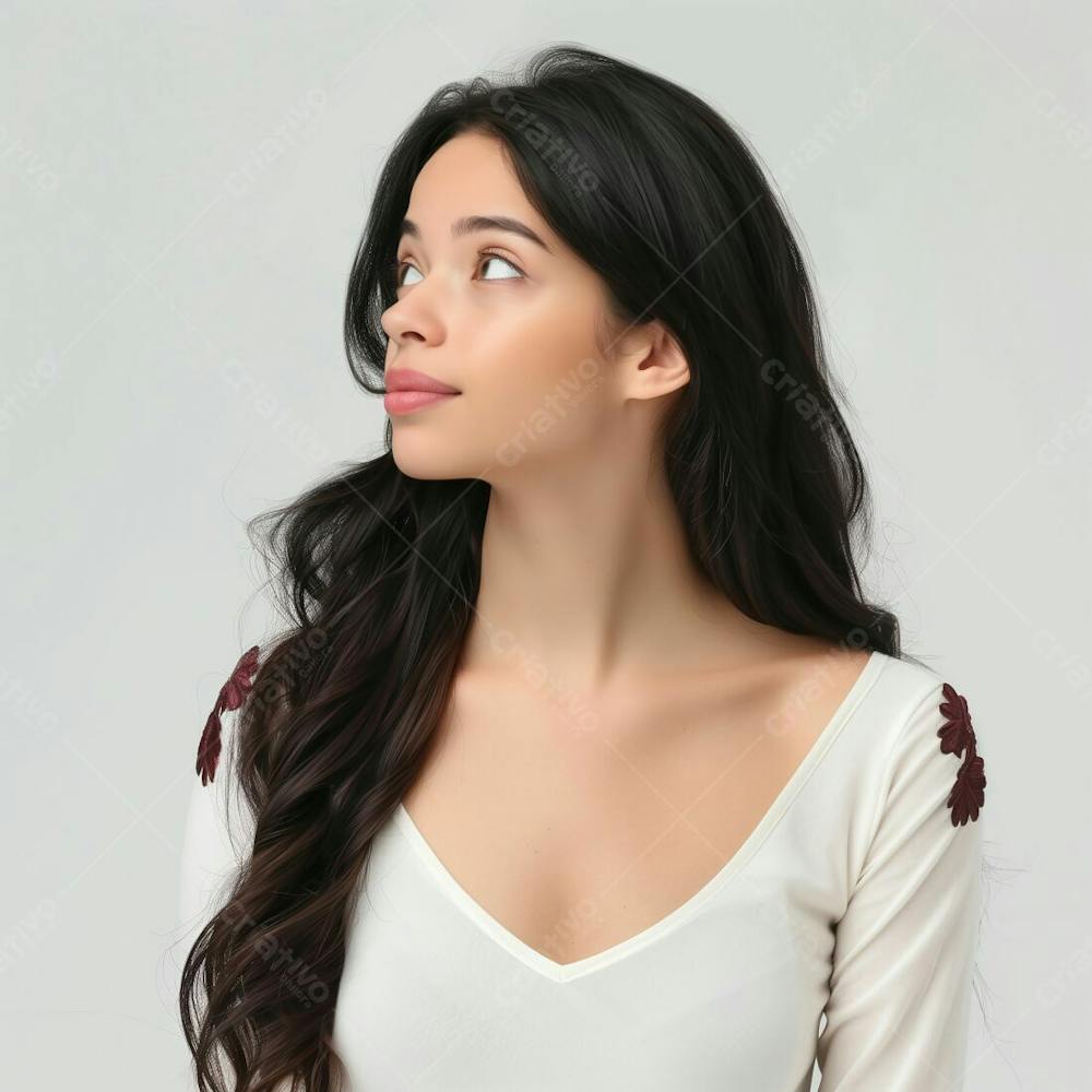 MULHER OLHANDO PARA CIMA