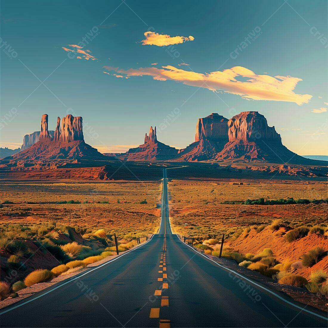 Estrada rumo aos Monumentos de Monument Valley