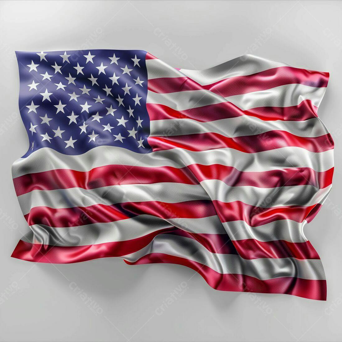 Bandeira Americana Vermelha e Azul Ondulando