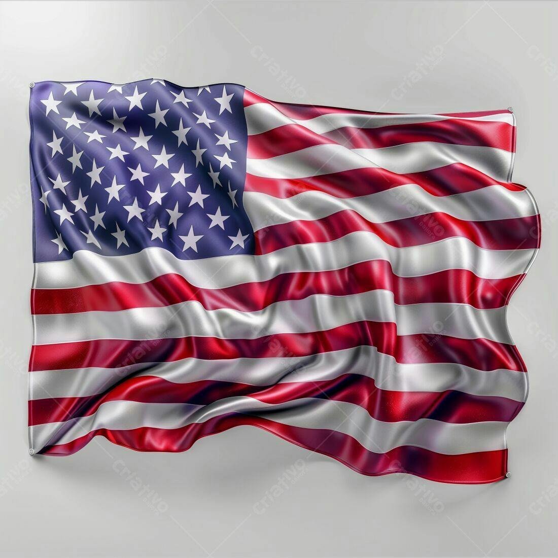 Bandeira Americana em tecido fluido