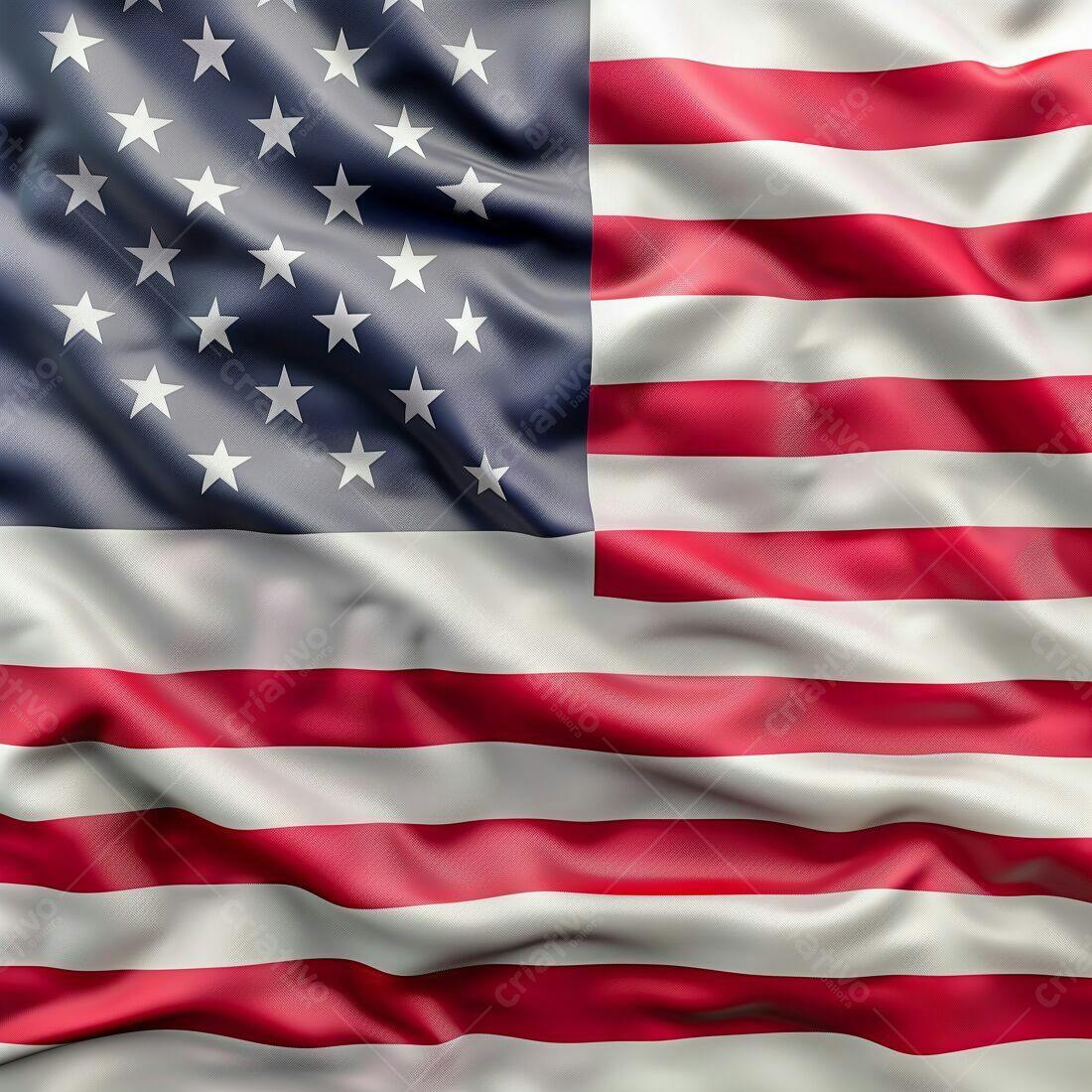 Bandeira Americana em Detalhe