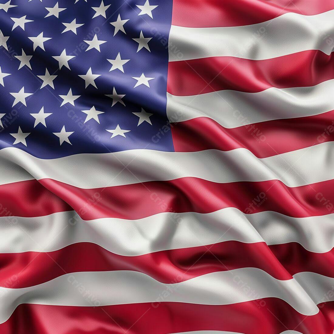 Bandeira Americana em Detalhe