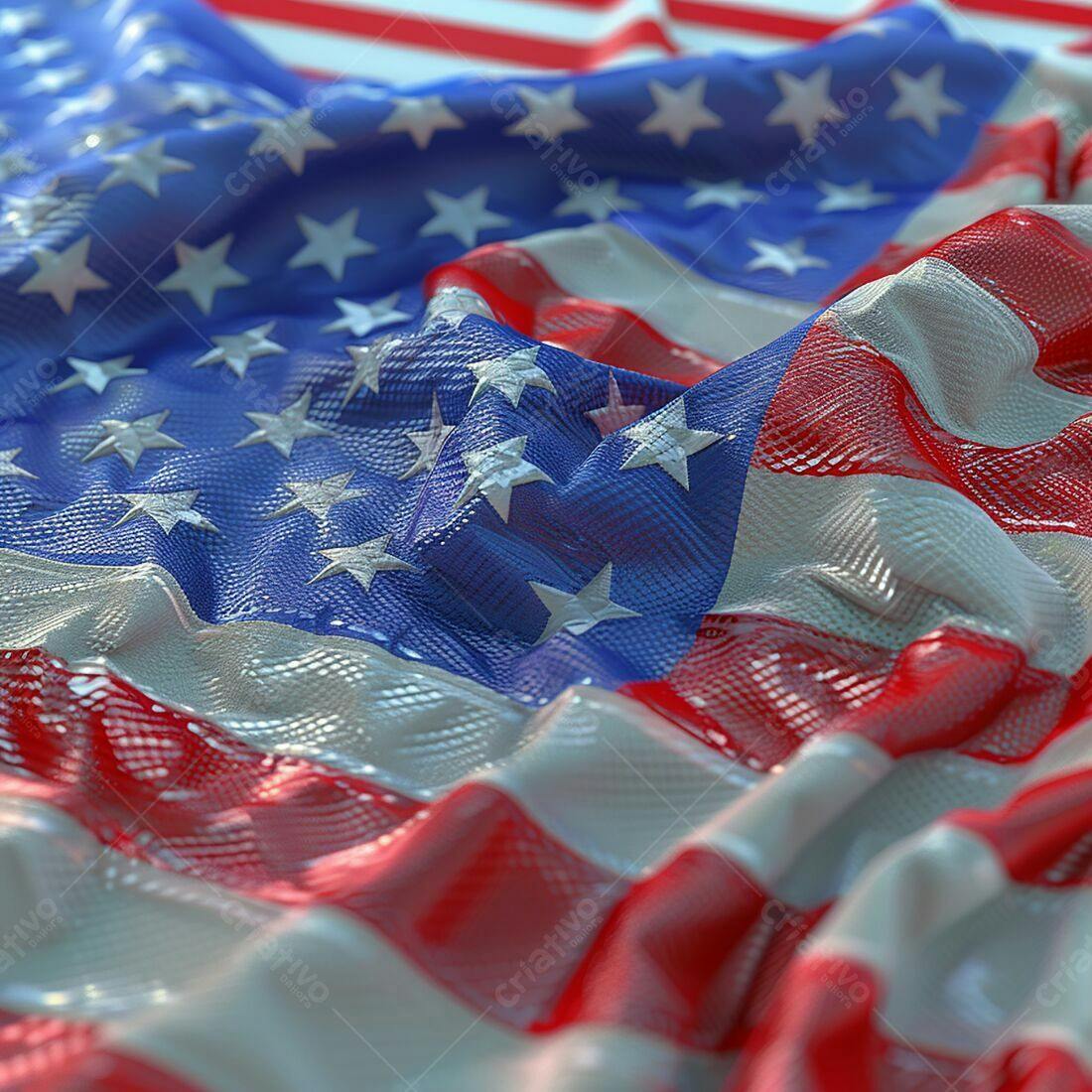 Bandeira Americana em textura 3D