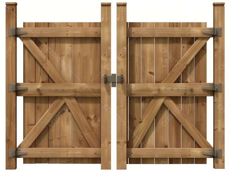 Portão de madeira de fazenda | imagem para composição