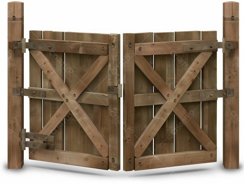 Portão de madeira de fazenda | imagem para composição
