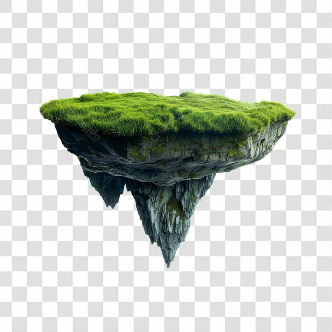 Elemento PNG Ilha Flutuante com fundo transparente