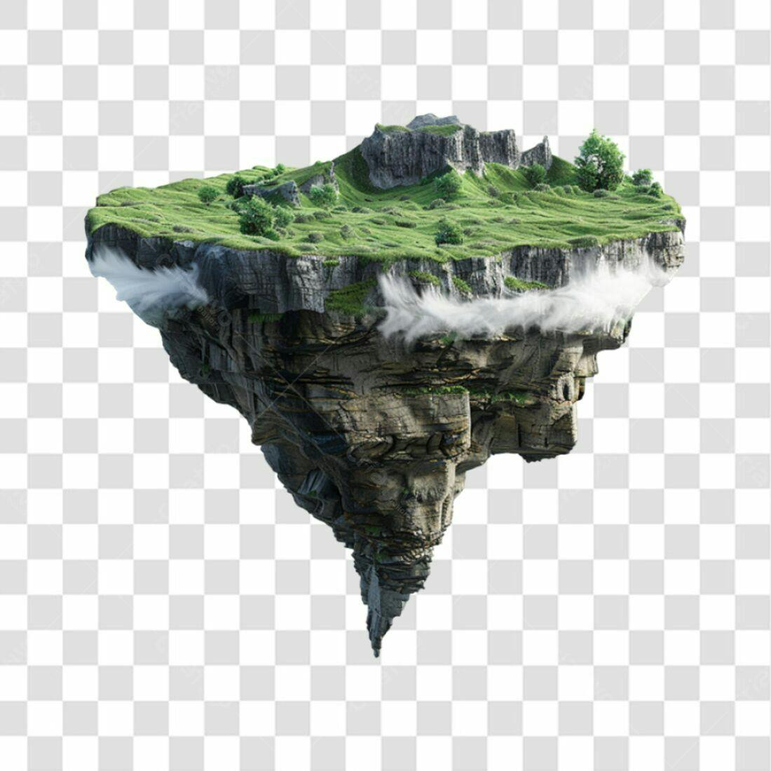 Imagem PNG Ilha Flutuante com Fundo Transparente