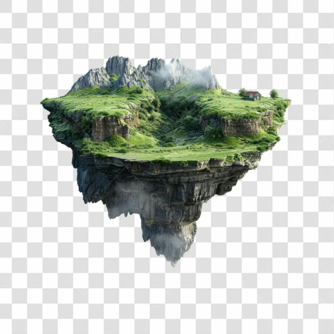 Imagem Ilha Flutuante PNG com fundo transparente